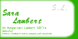 sara lambert business card